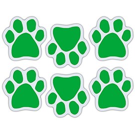 Mini Dog Paw Magnets (Set of 6) - Green - Great for St. Patrick's Day Decorations - Decorate Your Car, Refrigerator and More