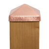 6x6 Hammered Copper Pyramid Post Caps (3-Pack) - Extended Lip