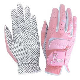 BAROBIRDIE Golf Gloves Both Hands Women's 1 Pair Lightweight Non-Slip Silicone Extra Grip All Weather Girls Ladies Sports Tennis (Pink, X-Small)