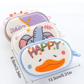 Bath Sponge for Babies, Pack of 4 Bath Sponge Children, Wash Pads for Babies and Children, Water Cleaning, Reusable, Cartoon Pattern Bath Sponge, Skin-Friendly, Super Soft
