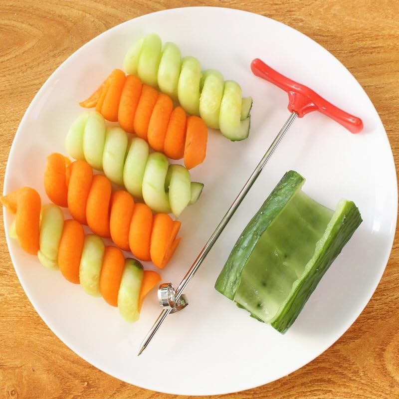 Bessy shop Fruit Spiral,2 PCS Vegetable Spiral Cutter,Manual Carrot Cucumber
