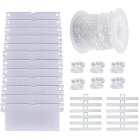 Vertical Blind Accessories Parts,Replacement Repair kit,12pcs 89mm Vertical Louver Hangers, 12 Bottom counterweight slats,10M Bottom Chain and 10Pcs Chain Connector