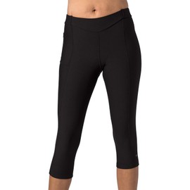 Terry Cycling Clothes for Women, Bike Knicker, Padded Cycling Capris Women With Padding Pocket Bike Chamois Reg & Plus Size - Black, Medium