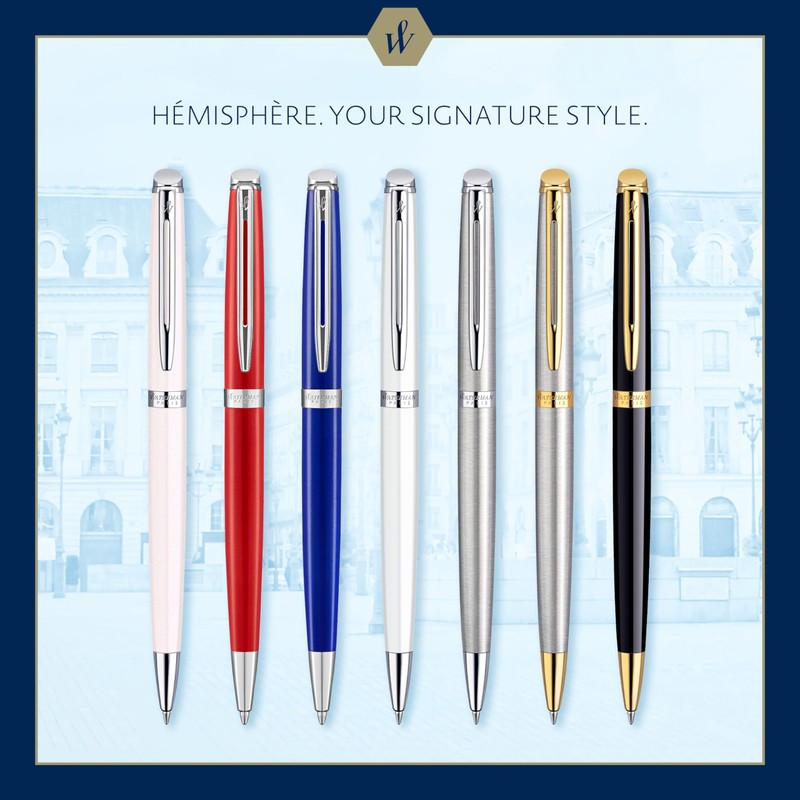 Waterman Hemisphere Ballpoint Pen | Stainless Steel with Chrome Trim