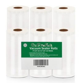 O2frepak 6Pack 8"x10'(3Rolls) and 11"x10'(3Rolls) Vacuum Sealer Bags Rolls with BPA Free,Heavy Duty Vacuum Sealer Storage Bags Rolls,Cut to Size Roll,Great for Sous Vide Cooking