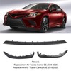 3PCS Front Bumper Lip Spoiler Kit Improve Driving Stability Black