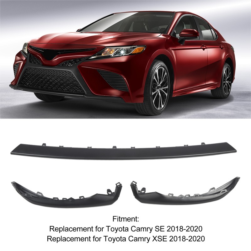 3PCS Front Bumper Lip Spoiler Kit Improve Driving Stability Black