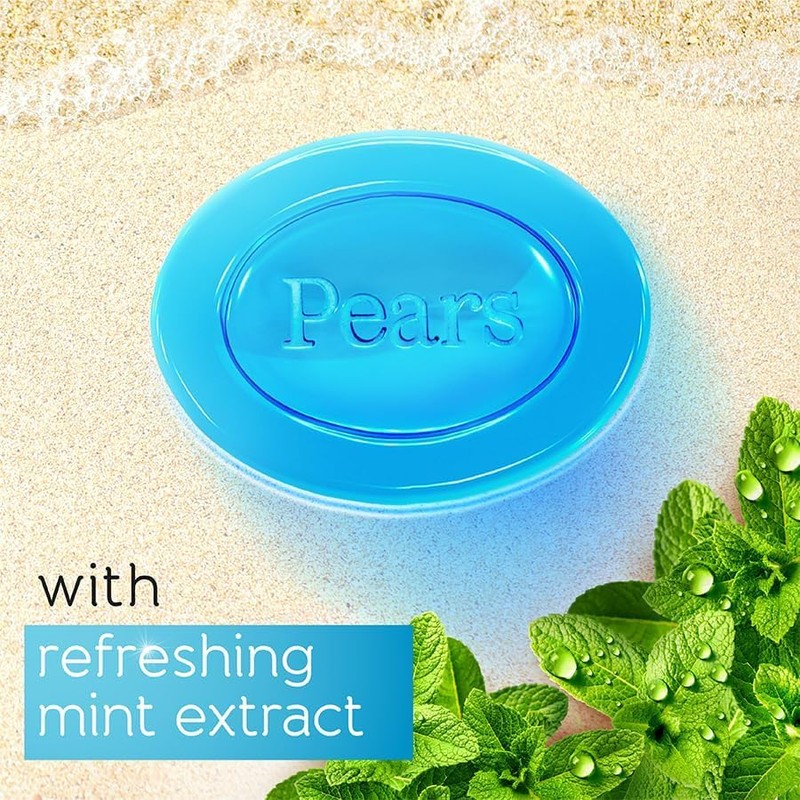 Pears Transparent Mint Blue Soap 125g – Pack of 6