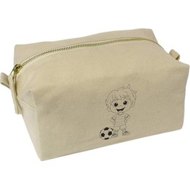 'Football Player Boy' Canvas Wash Bag/Makeup Case (CS00041929)