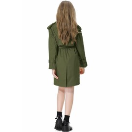 Betusline Women's Trench Coat Double Breasted Overcoat Classic Lapel Outerwear Coat with Belt, 2# Army Green, L
