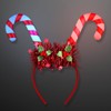FlashingBlinkyLights Light Up Candy Cane Blinking Headband for Holiday Parties