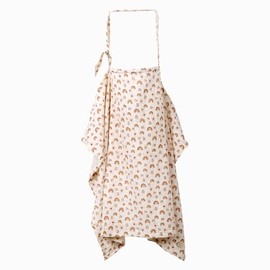 Muslin Nursing Cover Up for Breastfeeding, Cotton Breastfeeding Cover Nursing, Full Coverage Privacy Nursing Cover, 47"x47" Nursing Shawl for Breastfeeding Essentials, OEKO-TEX (Rainbow Nursing Cover)