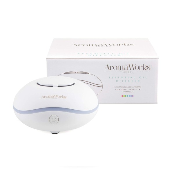 Aromaworks Essential Oil Diffuser USB - Soft Mood Led Lighting - Creates A Relaxing Ambience - Fills The Room with A Sensual Fragrance - Easy to Use - Portable and Travel-Friendly - 1 Pc Diffuser