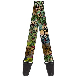 Buckle-Down Guitar Strap Trust No One Close Up Yellow Green Blue 2 Inches Wide