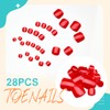 Artquee Solid Red Press on Toenails Short Fake Toe Nails