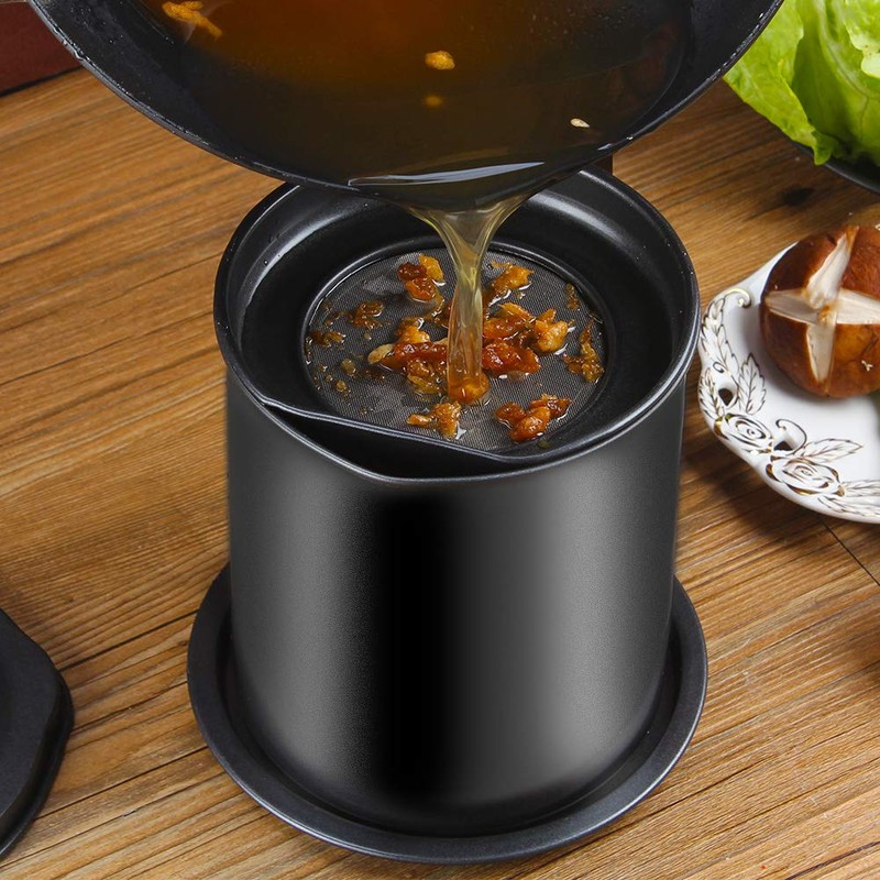 Cambom Bacon Grease Container with Fine Mesh Strainer, 1.3 L