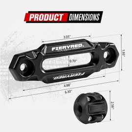 Fieryred - Kit de tapón de gancho para cabrestante Hawse Fairlead con cabrestante, 4-7/8 pulgadas, patrón de pernos de aluminio para cuerda sintética, adecuado para cabrestante de 3500-4500 libras