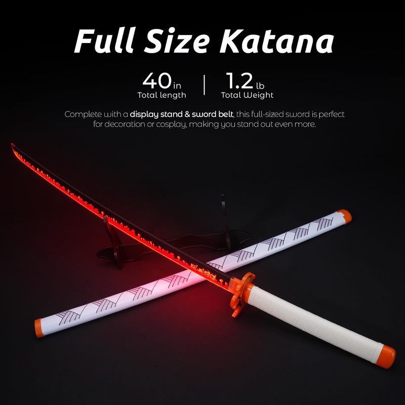 Zisu LED Glowing Anime Cosplay Sword Rengoku Sword - 40