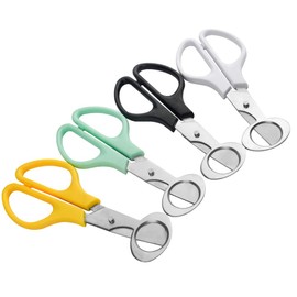 XINMEIWEN 4Pack Stainless Steel Quail Egg Cutter Scissors Quail and Pigeon Egg Cutter Tool Quail Scissors Opener Quail Egg Cracker for Home Kitchen (Black+White+Yellow+Blue)