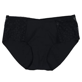 Victoria's Secret Panties No Show Lace Hip Detail Hiphugger (Black, S)