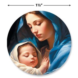 Current Madonna & Child Seals - Set of 72 Holiday Envelope Stickers, 1.5 inches Diameter, for Cards, Presents, and Crafts, Christmas Stationary