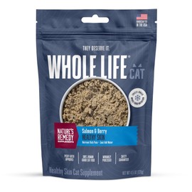 Whole Life Pet Healthy Skin and Coat Cat Supplements for Dry Skin, Allergy & Stomach Relief, Cat Immune & Digestive Support - Probiotics & Omega 3 for Cats, Cat Food Add Ins - 30-Day Supply