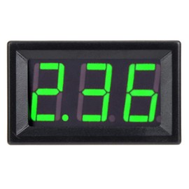 Push Button White, DC Current Display, Digital DC Ammeter, 3-Digit Display, 2 Cables, Digital 0 to 10A, Current Tester, Amp Detector, DC 4.5 to 30 V (Font Green Backlit)