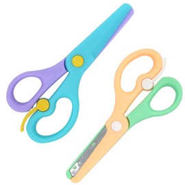 Sugeru 2 x Children's Safety Scissors, Children's Scissors, Paper Scissors, Craft Scissors, Preschool, Nursery Scissors, Beginner Scissors, Plastic Blade, DIY Crafts