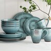 Sango 16-Piece Stoneware Dinnerware Set for 4, Glossy Blue &