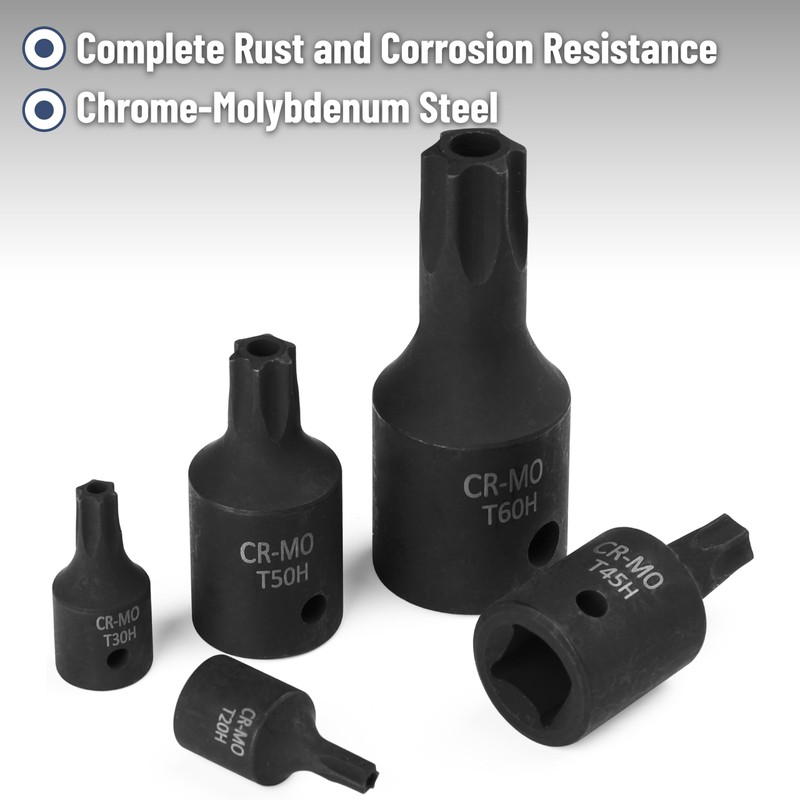 Bates- Torx Bit Socket Set, 13 pcs, T10-T60, 1/4" 3/8"