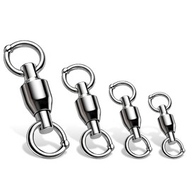 VEPEPE 30 Pcs 2# Ball Bearing Fishing Swivels with Strong Welded Rings, Anti-tangle Barrel Swivel Connector, Fishing Terminal Tackle for Deep Sea Corrosion Resistance (Copper+Stainless Steel)