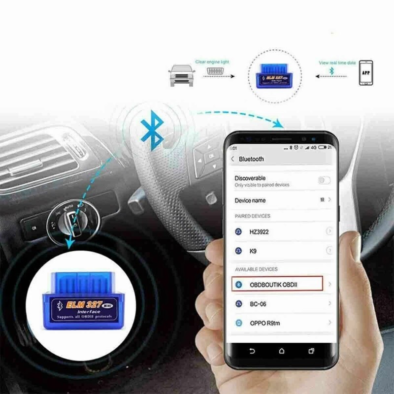 KINGBOLEN ELM327 OBD2 Code Reader Bluetooth Auto Diagnostic Tool OBDII