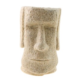 Winterworm Easter Island Statue Style Pen Pencil Holder Sandstone Desktop Organizer Container Toothbrush Holder Desk Decoration