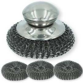 SEIDO Wire Wool Scrubber, Stainless Steel Sasara, Scrubber, Sasara, Stainless Steel, Sink Cleaner (Main Part + 4 Replacements)