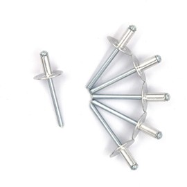 ALLOYPRO 60 pcs Large Flange Blind Rivets, Aluminum,Flange Diameter 5/8" (16 mm),Pop Rivets Assortment Kit Blind Rivet,3/16" x 3/8" Inch,Grip Range(3-6mm)