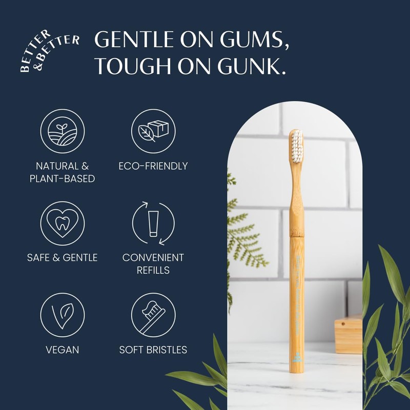 Better & Better Natural Bamboo Toothbrush | Soft Bristles |