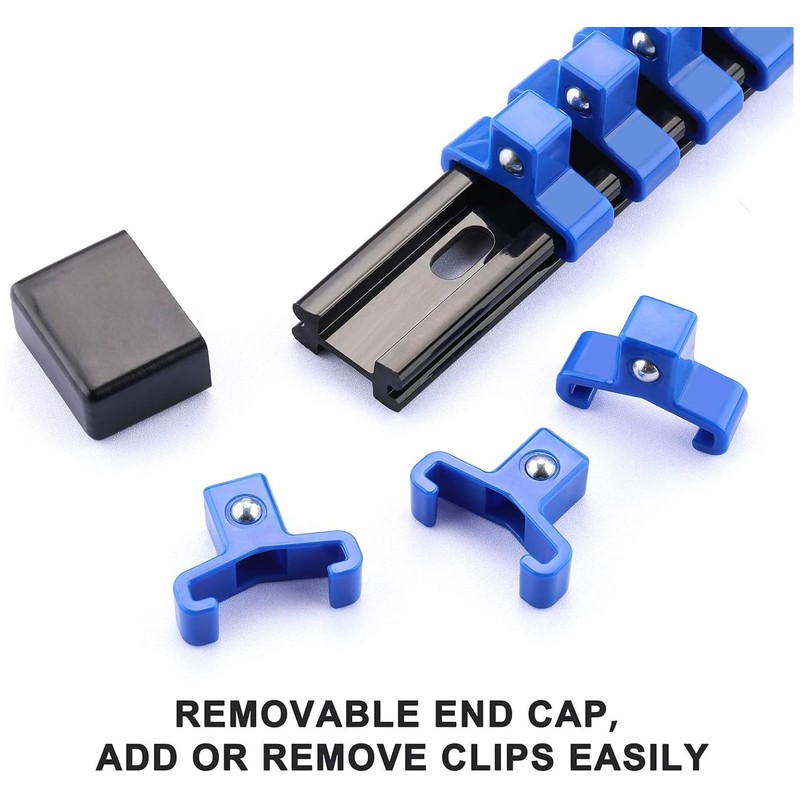 Autojack Socket Organizer Set, 6 Piece Sockets Rails, Secure Spring