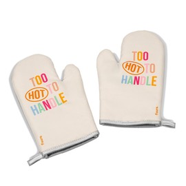 Fisura Too Hot to Handle Printed BBQ Gloves Double Pack Oven Gloves Heavy Duty Material with Heat Shield and Hanger Perfect for Cooking, Oven and BBQ