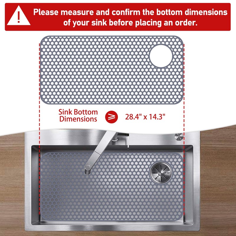 Bestjing Silicone Sink Protectors for Kitchen Sink - 28.4"x 14.3"