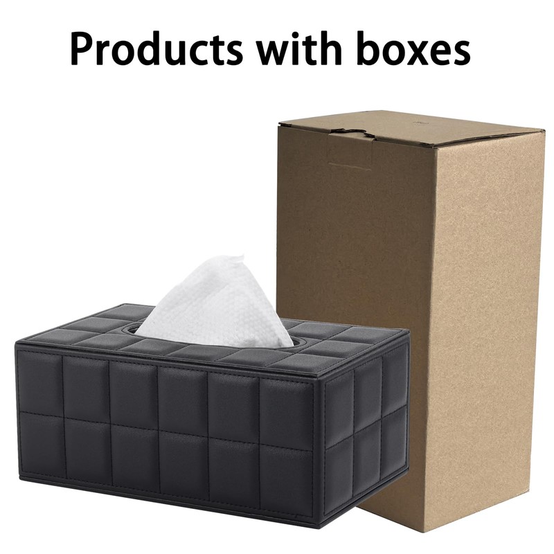 XNONE Tissue Box Cover PU Leather Tissue Box Holder Rectangle