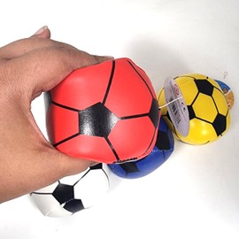 4 Pcs Random Colors Soft Foam Sports Bouncing Balls, Football for Playing Children Adults Toy Indoor Outdoor Gift Christmas, Hexagonal Pattern Polyester Stuffing Balls, Stuffer Girls, Boys Size 7cm