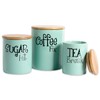DII Kitchen Accessories Retro Collection, Ceramics, Canister Set, Aqua, 3
