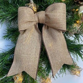 6.3CM Wired Burlap Ribbon, 10M Plaid Burlap Ribbon, Christmas Buffalo Plaid Ribbons, Craft Checked Ribbon for Bows and Christmas Wreaths Project