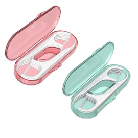 LIAMOSS Portable Dental Floss Picks 2 Case-Professional No Shred Floss Sticks-Perfect for Travel Clean Teeth Tools-Ultra Small Portable Palm Sized Floss Organized