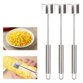 3pcs Corn Peeler,Corn on the Cob Remover, Long Handle Stainless steel Corn Stripping Tool,Corn Peeler for Corn on the Cob,Corn Cob Stripper Tool,Corn Cutter,Home Kitchens Outdoor Dining
