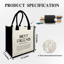 Best Friend Shoulder Beach Bag, Best Friend Definition Canvas Tote Bag, Long Distance Friendship Gifts For BFF, Birthday Christmas Thank You Gifts For Best Friends Besties -55