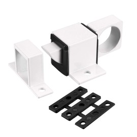 sourcing map Door Bolt Latch, Aluminum Alloy Security Automatic Window Gate Spring Bounce Lock (White)
