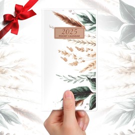 ReliThick 2025 Pocket Calendar for Purse Small Monthly Planner for Women Handy Weekly Pocket Planner Journal Writing Notebook Christmas New Year Gift Sister Friends Women(Aesthetic Boho)