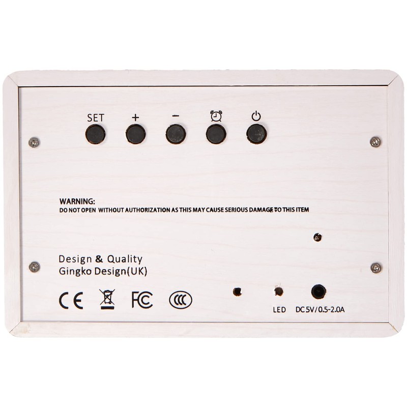 Gingko Design Alarm Clock, Others, White, One Size