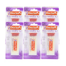 The Doctor's BrushPicks Interdental Toothpicks | 120-Picks per pack | (6-Pack)